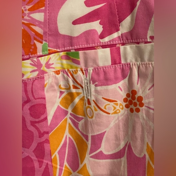 Lilly Pulitzer Pink and Green Floral Patchwork Skirt Size 8‎ - Picture 7 of 11